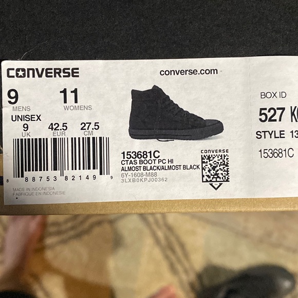 Converse Chuck Taylor waterproof counter climate Size 9 dark grey - Picture 8 of 8